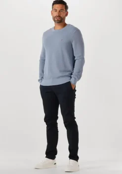 lichtblauwe tommy hilfiger trui essential structure crew neck