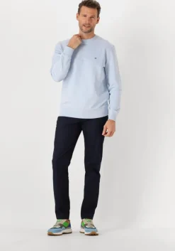 lichtblauwe tommy hilfiger trui essential terry crewneck