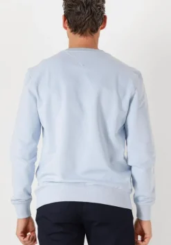 lichtblauwe tommy hilfiger trui essential terry crewneck
