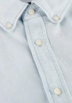 lichtblauwe tommy hilfiger klassiek overhemd chambray pocket rf shirt