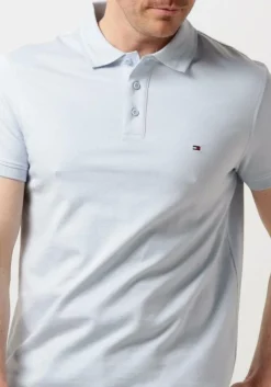 lichtblauwe tommy hilfiger polo pretwist mouline slim fit polo