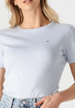 lichtblauwe tommy hilfiger t-shirt slim cody c-nk ss