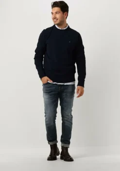 lichtblauwe tommy hilfiger casual overhemd core 1985 flex oxford rf shirt