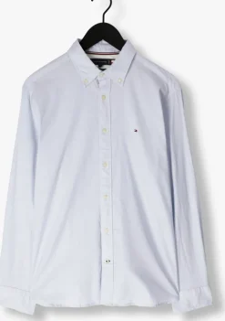 lichtblauwe tommy hilfiger casual overhemd core 1985 flex oxford rf shirt