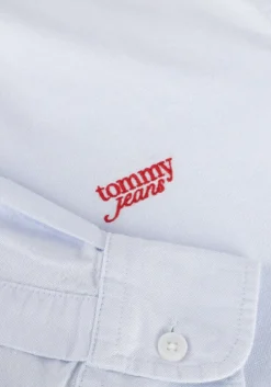 lichtblauwe tommy jeans blouses tjw rlx script oxford shirt