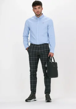 lichtblauwe tommy jeans casual overhemd tjm slim stretch oxford shirt