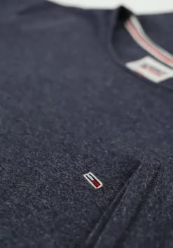 lichtblauwe tommy jeans t-shirt tjm slim jaspe c neck