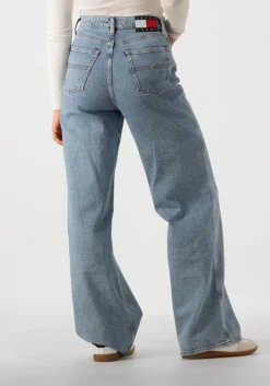 lichtblauwe tommy jeans wide jeans claire hr wd ai4116