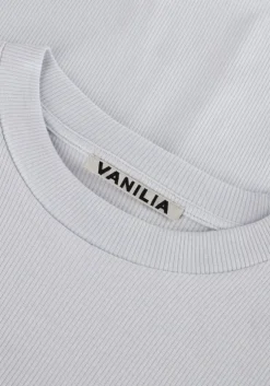 lichtblauwe vanilia top rib basic t-shirt