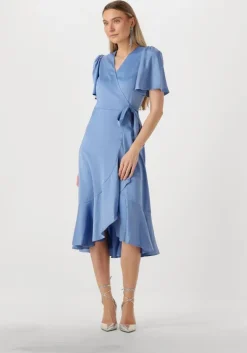 lichtblauwe y.a.s. midi jurk yasthea midi wrap dress