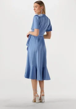 lichtblauwe y.a.s. midi jurk yasthea midi wrap dress