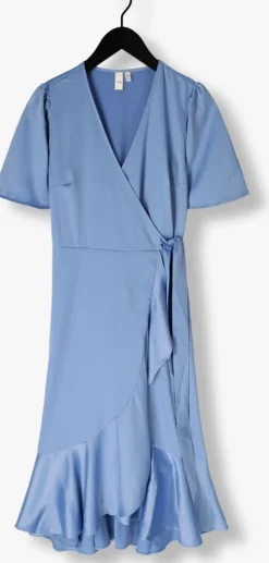 lichtblauwe y.a.s. midi jurk yasthea midi wrap dress