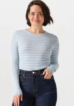 lichtblauwe ydence t-shirt knitted top devina