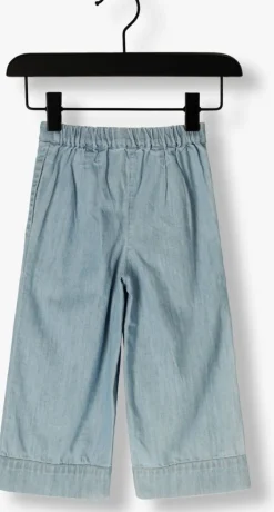 lichtblauwe your wishes wide jeans slub denim wide leg pants