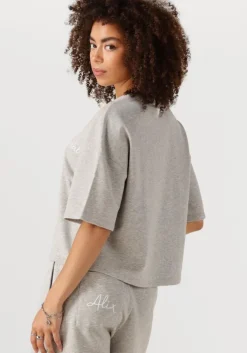 lichtgrijze alix the label t-shirt ladies knitted sweat t-shirt