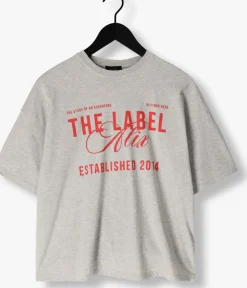 lichtgrijze alix the label t-shirt ladies knitted the label t-shirt