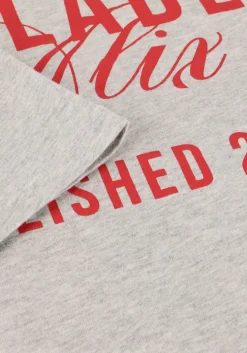 lichtgrijze alix the label t-shirt ladies knitted the label t-shirt