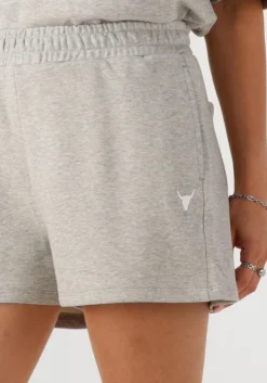 lichtgrijze alix the label korte broek ladies knitted sweat short