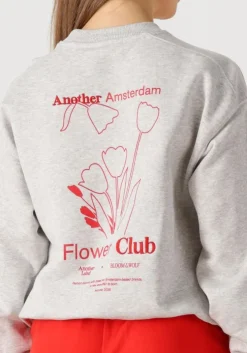 lichtgrijze another label sweater jaxy flower sweat