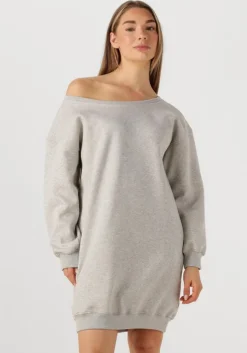 lichtgrijze another label midi jurk livy sweat dress