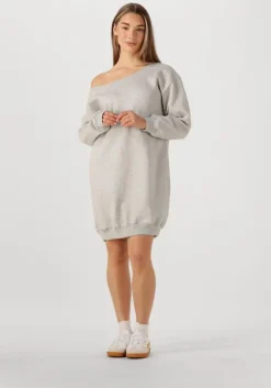 lichtgrijze another label midi jurk livy sweat dress