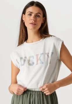 lichtgrijze by-bar t-shirt thelma lucky rainbow top