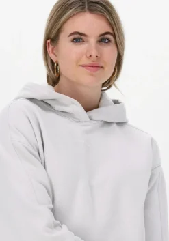 lichtgrijze calvin klein trui micro branding hoodie