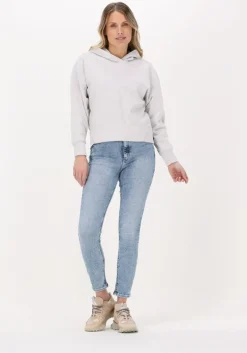 lichtgrijze calvin klein trui micro branding hoodie
