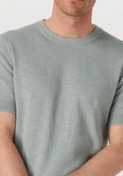 lichtgrijze cast iron t-shirt cotton blend slub