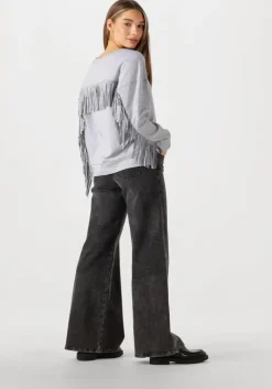 lichtgrijze co'couture trui studcc fringe sweat