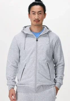 lichtgrijze cruyff vest aimar zip thu - 280 gsm brushback woven overlayers