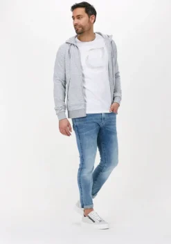 lichtgrijze cruyff vest aimar zip thu - 280 gsm brushback woven overlayers