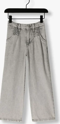 lichtgrijze homage wide jeans pleated jeans