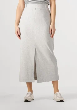 lichtgrijze jansen amsterdam midirok georgie rok hvm 683 overknee slit at cf