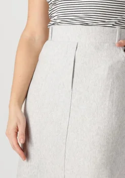 lichtgrijze jansen amsterdam midirok georgie rok hvm 683 overknee slit at cf