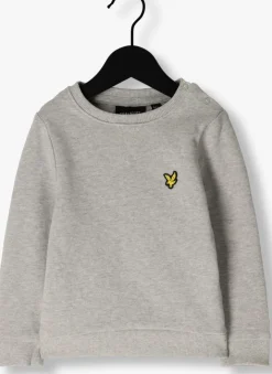 lichtgrijze lyle & scott sweater plain crew neck sweatshirt
