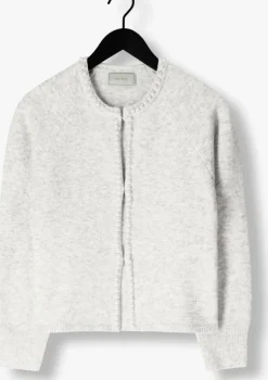 lichtgrijze neo noir vest lily pearl knit cardigan