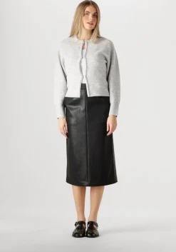 lichtgrijze neo noir vest lily pearl knit cardigan