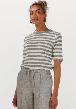 lichtgrijze object t-shirt objester s/s new knit pullover