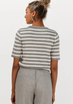 lichtgrijze object t-shirt objester s/s new knit pullover