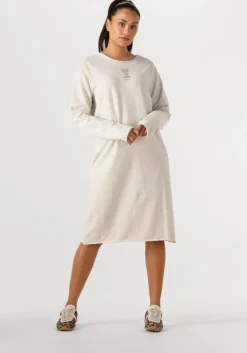 lichtgrijze penn & ink midi jurk dress print