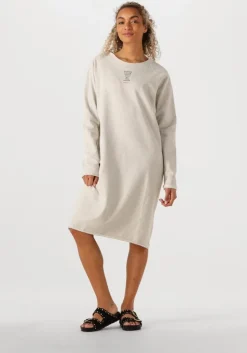 lichtgrijze penn & ink midi jurk dress print