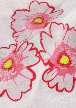 lichtgrijze pom amsterdam trui floral grey melange