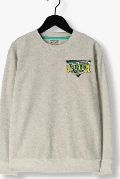 lichtgrijze scotch & soda trui towelling sweatshirt