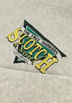 lichtgrijze scotch & soda trui towelling sweatshirt