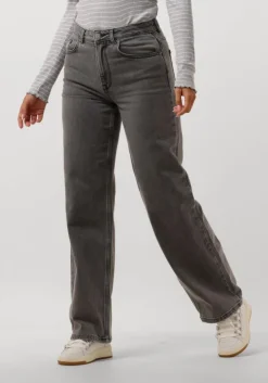 lichtgrijze selected femme wide jeans slfalice hw wid long eloise gre jea