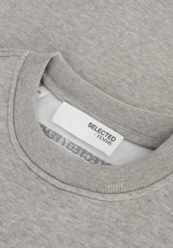 lichtgrijze selected femme sweater slfgia yrsa ls crew neck sweat