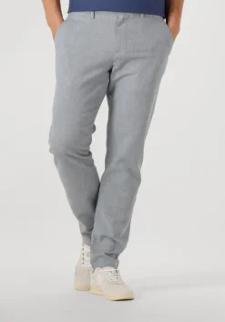 lichtgrijze selected homme chino slh175-slim miles structure dyed pant