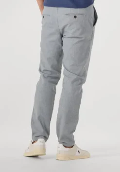 lichtgrijze selected homme chino slh175-slim miles structure dyed pant