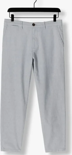 lichtgrijze selected homme chino slh175-slim miles structure dyed pant